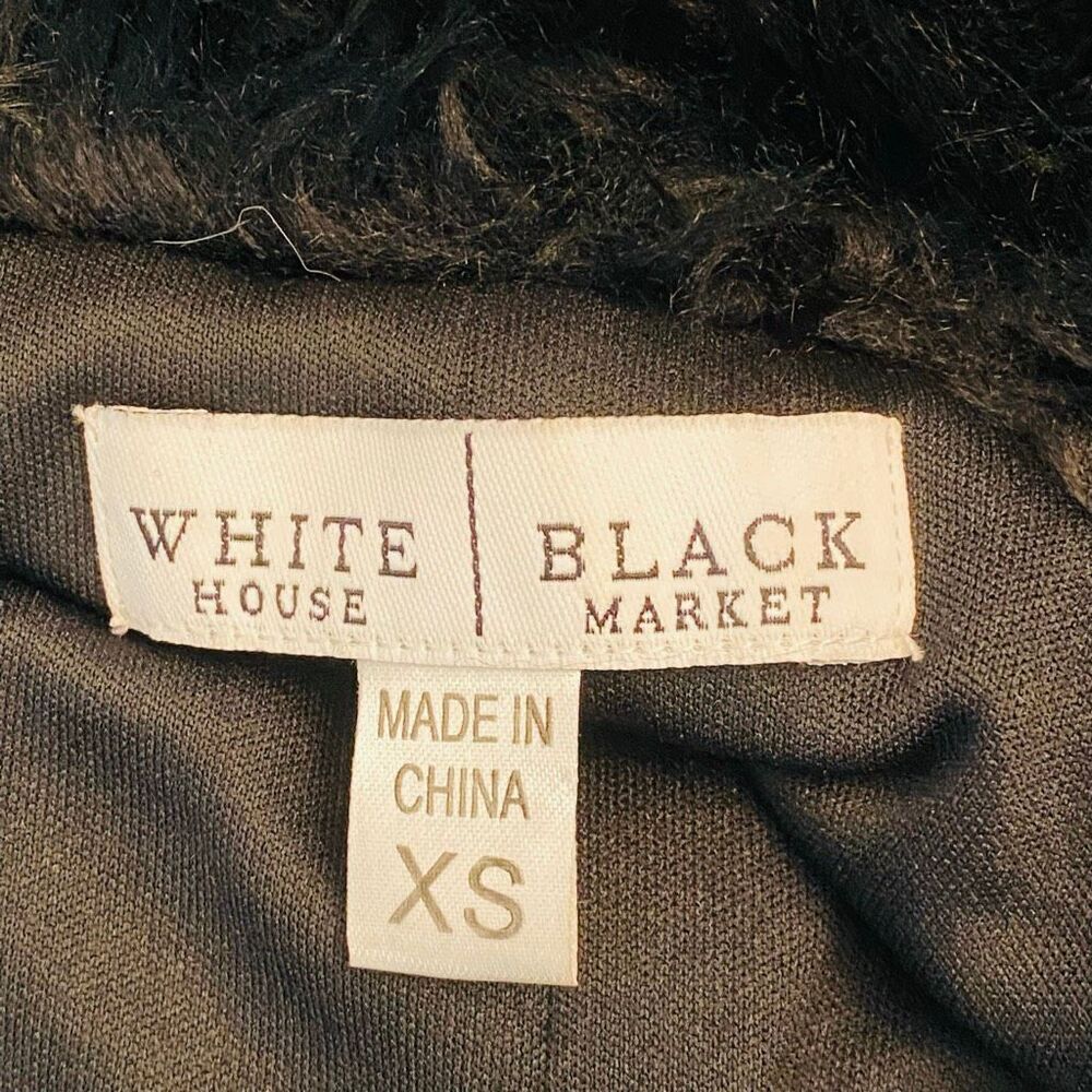 White House Black Market Black Coat with White Embroidery - Picture 9 of 10